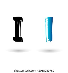 Beautiful Cartoon Letter I Typography