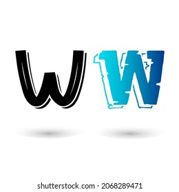 Beautiful Cartoon Letter W Typography