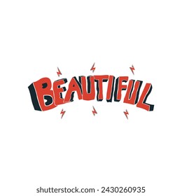 Beautiful Cartoon Writing on A White Background. Vector Illustration.