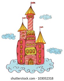 beautiful castle in the clouds