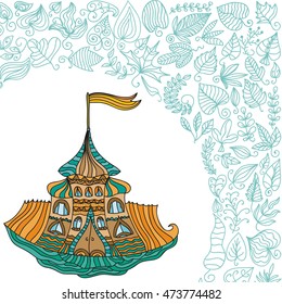 Beautiful castle. Vector illustration.