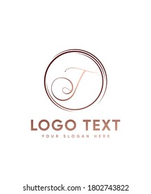 A beautiful and casual handwritten letter type T  logo template, Vector logo for business and company identity 