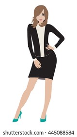 Beautiful casual/business woman isolated on white background