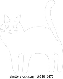 Beautiful Cat Coloring Page With Line Art Design Hand Drawing Sketch Vector illustration For Adult And Kids Coloring Book