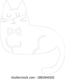 Beautiful Cat Coloring Page With Line Art Design Hand Drawing Sketch Vector illustration For Adult And Kids Coloring Book