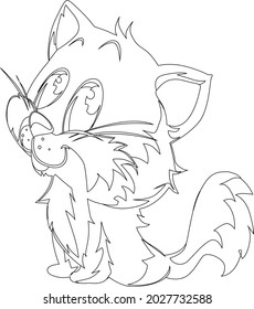 Beautiful Cat Coloring Page With Line Art Design Hand Drawing Sketch Vector illustration For Adult And Kids Coloring Book