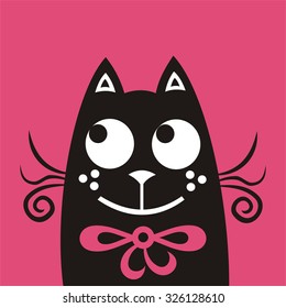 Beautiful cat cute cartoon vector illustration