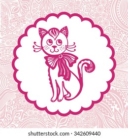 Beautiful cat cute cartoon vector illustration