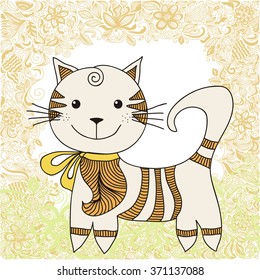 Beautiful cat cute cartoon vector illustration