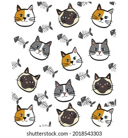 beautiful cat design pretty cat cat adjustable contrast face mask mall art vector design illustration print poster