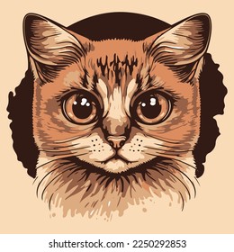 Beautiful cat face in vectors