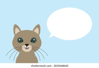 beautiful cat greeting message card vector
