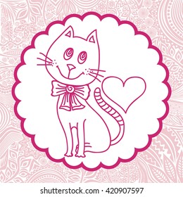 Beautiful cat with heart 