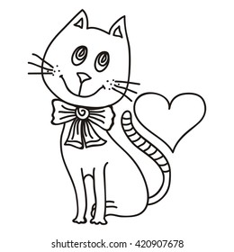 Beautiful cat with heart 