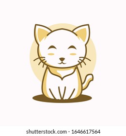 beautiful cat logo vector awesome