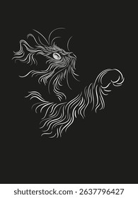 beautiful cat on a black background