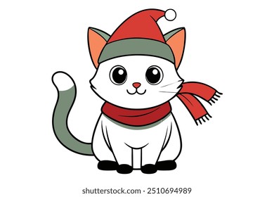 A Beautiful Cat Santa Claus Design.