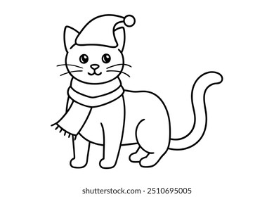 A Beautiful Cat Santa Claus Design.
