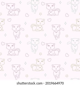 Beautiful Cat Seamless Pattern Texture Background Wrapping Ornament