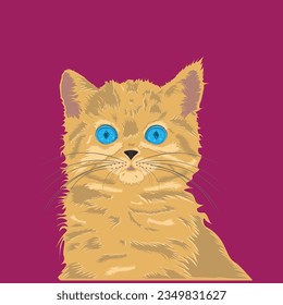 Beautiful cat vector art,cute kitty 