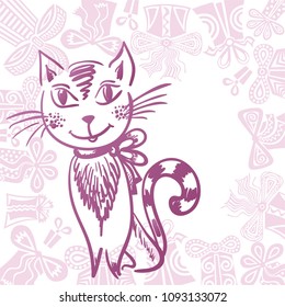 Beautiful cat. Vector illustration
