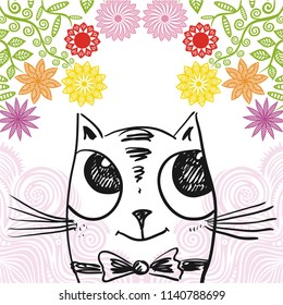 Beautiful cat. Vector illustration