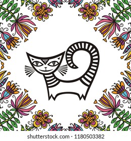 Beautiful cat. Vector illustration