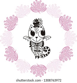 Beautiful cat. Vector illustration