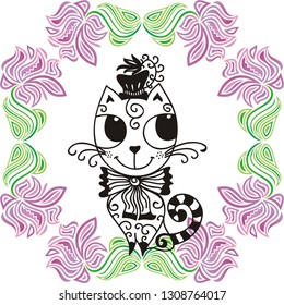 Beautiful cat. Vector illustration