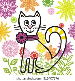 Beautiful cat vector illustration