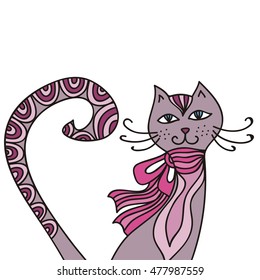Beautiful cat. Vector illustration.
