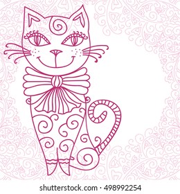 Beautiful cat. Vector illustration.