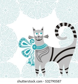 Beautiful cat. Vector illustration.