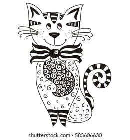 Beautiful cat. Vector illustration.
