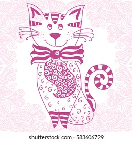 Beautiful cat. Vector illustration.