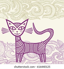 Beautiful cat. Vector illustration.