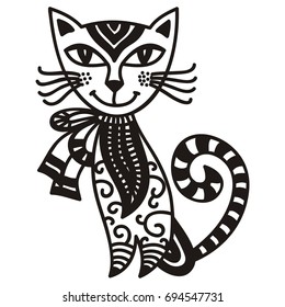 Beautiful cat. Vector illustration.