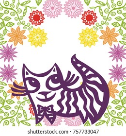Beautiful cat. Vector illustration.