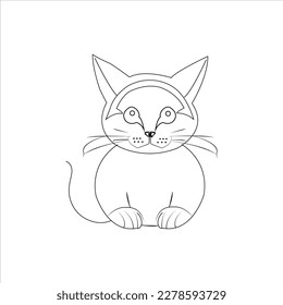 A beautiful cat vector line art work.
