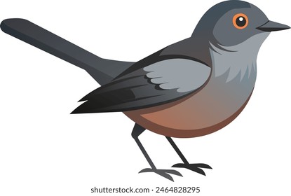 Una hermosa ilustración de arte de Vector catbird