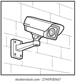 A beautiful CCTV camera line art coloring book
