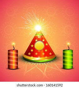 Beautiful celebration stylish shiny diwali crackers festival vector illustration 