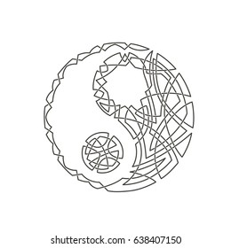 Beautiful celtic design in the form of a yin yang symbol