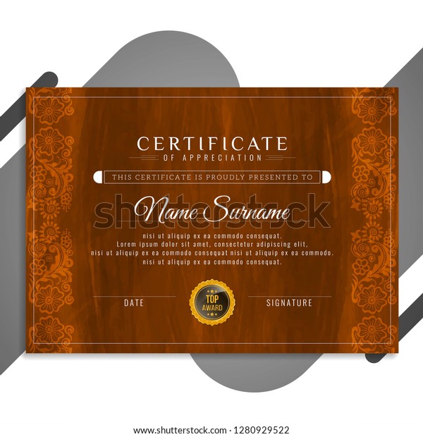 Beautiful Certificate Modern Design Vector Stock Vector Royalty Free   Beautiful Certificate Modern Design Vector 600w 1280929522 