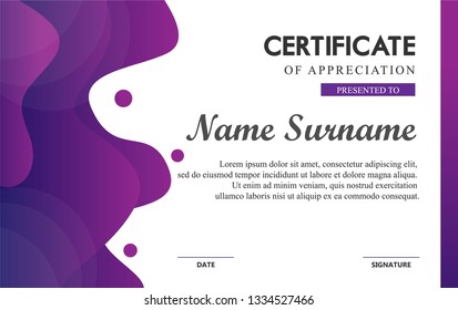 Beautiful Certificate Template Design with full color and modern style