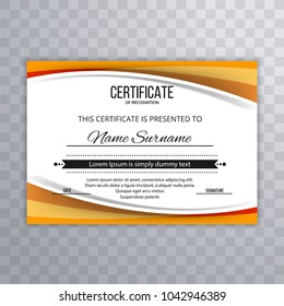 Beautiful certificate template wave design