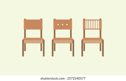 Beautiful chair design set vector illustration for use.