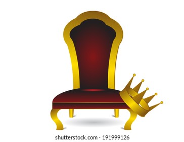 Beautiful chair and gold crown.