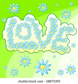 Beautiful chamomile on a green background. Vector.