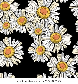 Beautiful chamomile pattern - vector illustration